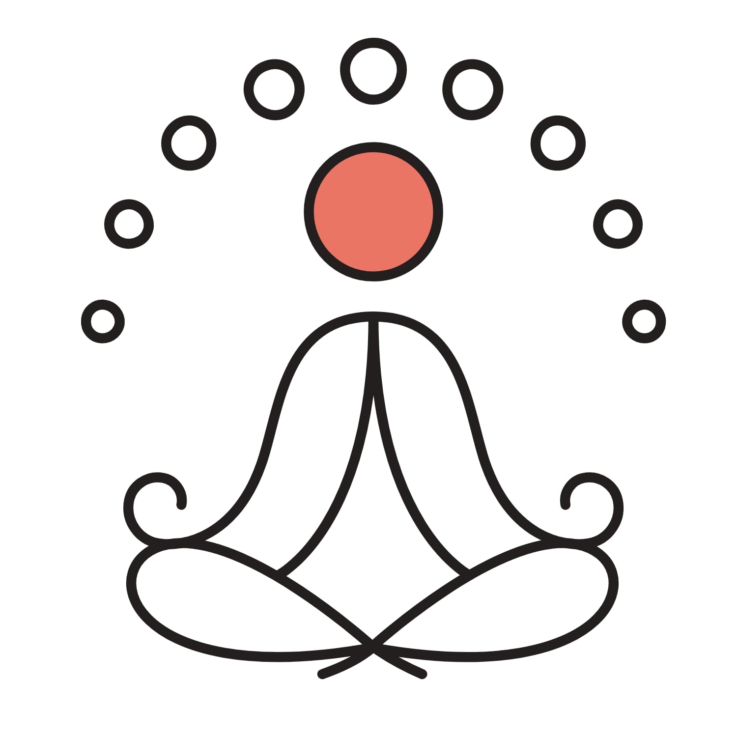 Logo yoga illustré pastel marron et orange01