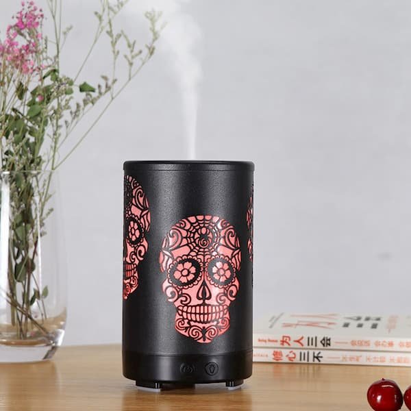 Diffuseur d'Huiles Essentielles Tête de Mort couleur rouge