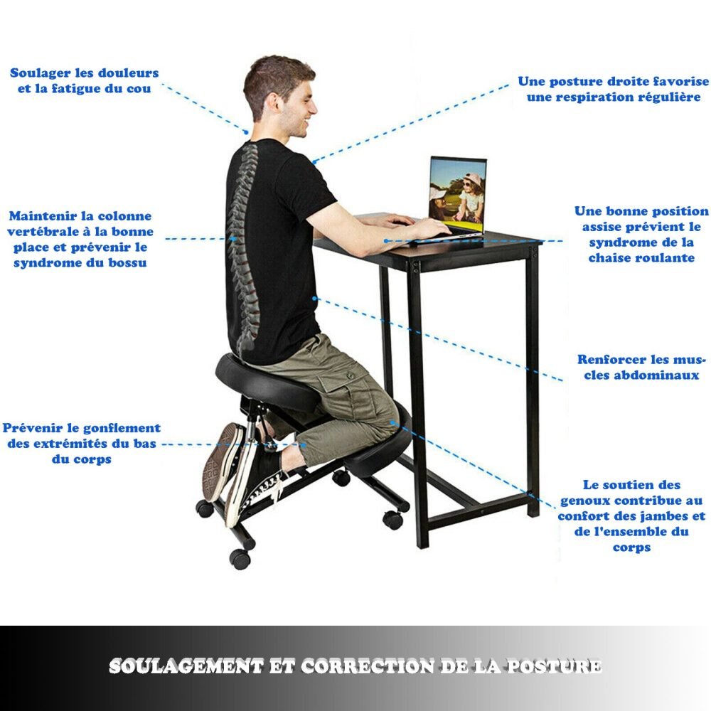 installation du Tabouret Ergonomique de Bureau bienfaits